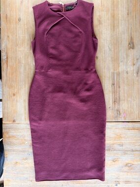 Ted Baker Sleeveless Burgundy Bodycon Dress